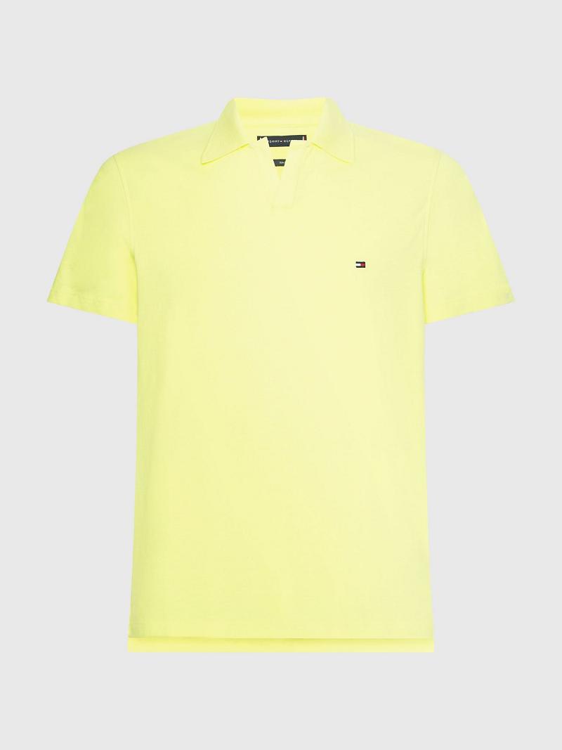 Férfi Tommy Hilfiger Slim fit solid stretch Polos Narancssárga Sárga | HU 1096OKI